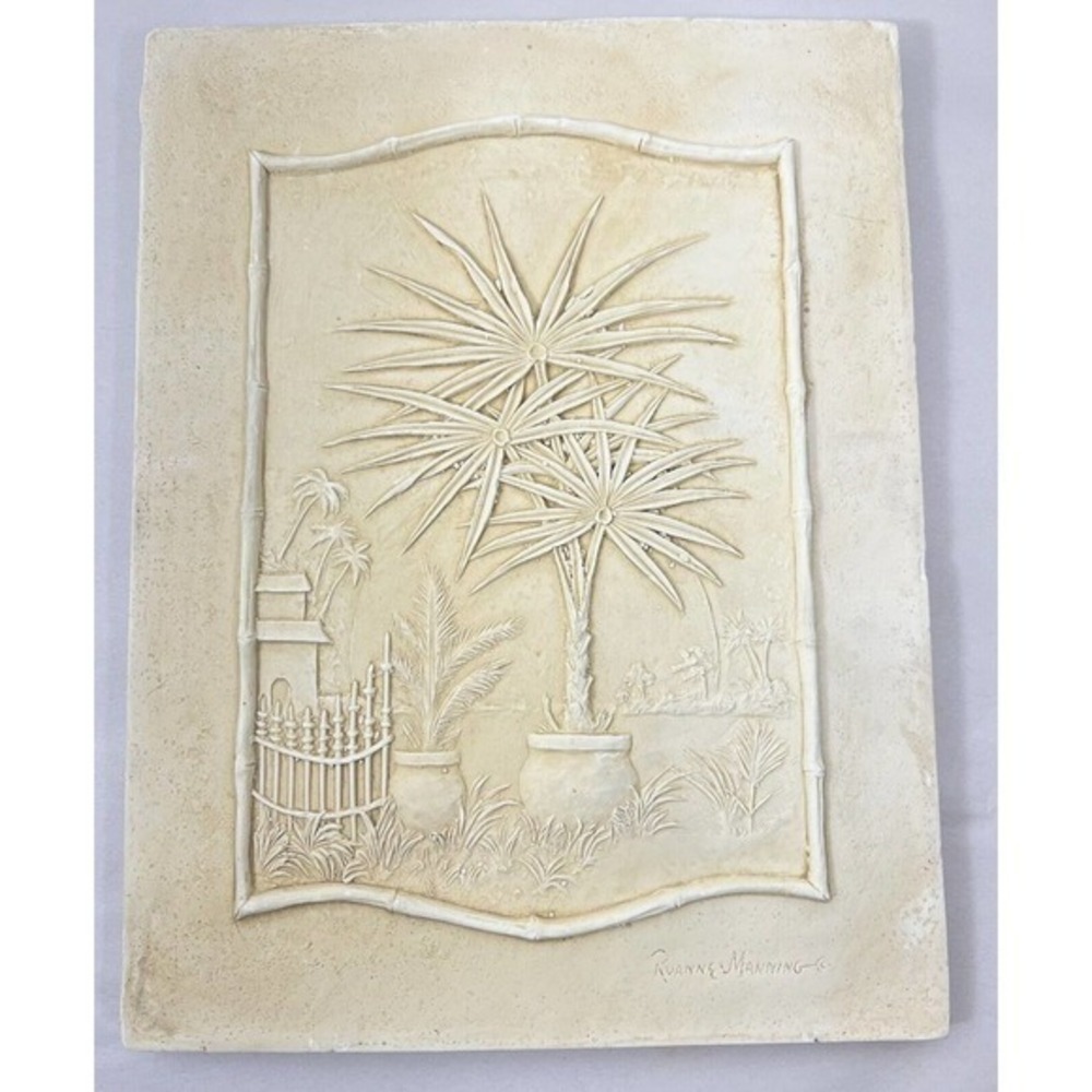 Very Rare Stone Hand Carved Wall Art By Ruanne Manning